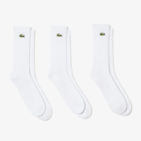 LACOSTE SPORT CREW TENNIS SOCK 3 PACK BLANCO