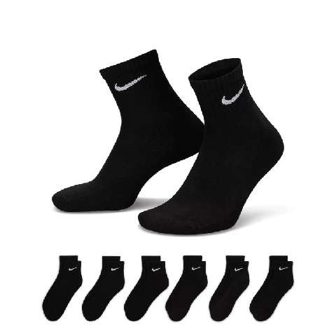 NIKE EVERYDAY CUSHIONED ANKLE SOCKS NEGRO