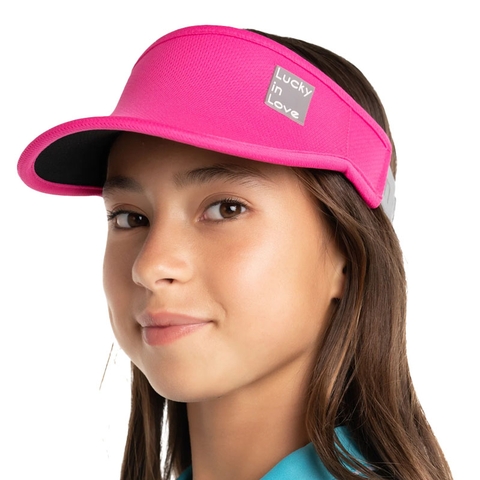 LUCKY IN LOVE WOMENS VISOR FUCSIA